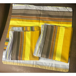 3 IKEA Striped Pillow Cover 20x20 Stockholm Yellow Multicolor Cushion Cover